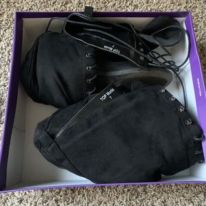 Lace up over the knee boots